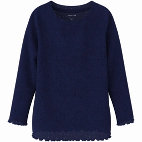 Name It Beacon Blue Nimisa Slim Blouse Versatile use Anti Static Finish