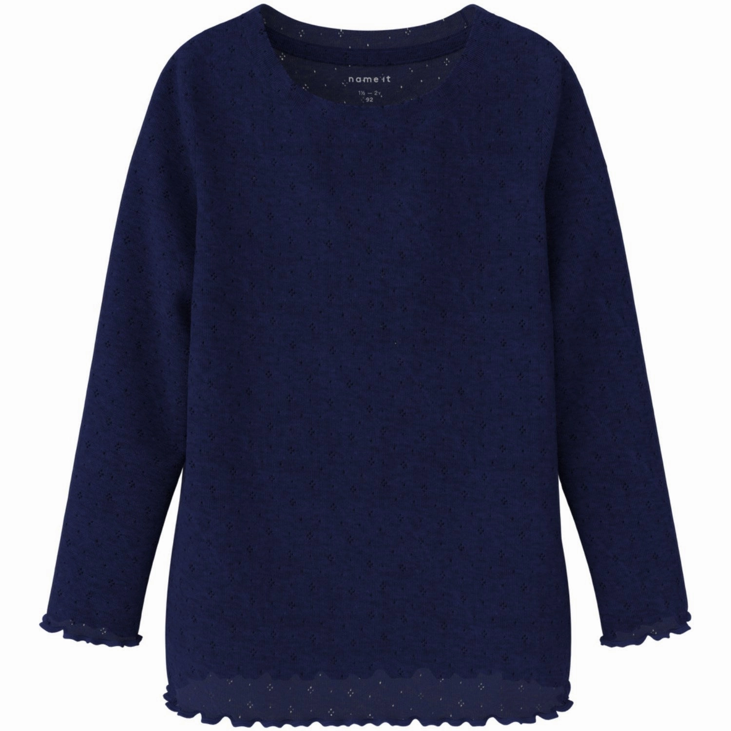 Name It Beacon Blue Nimisa Slim Blouse Multi Layer Stitching