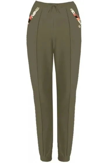 Dimensione Danza pantalone da donna in felpina strech 23EDD71422 verde militare Moisture Control Lining Flexible Outfit