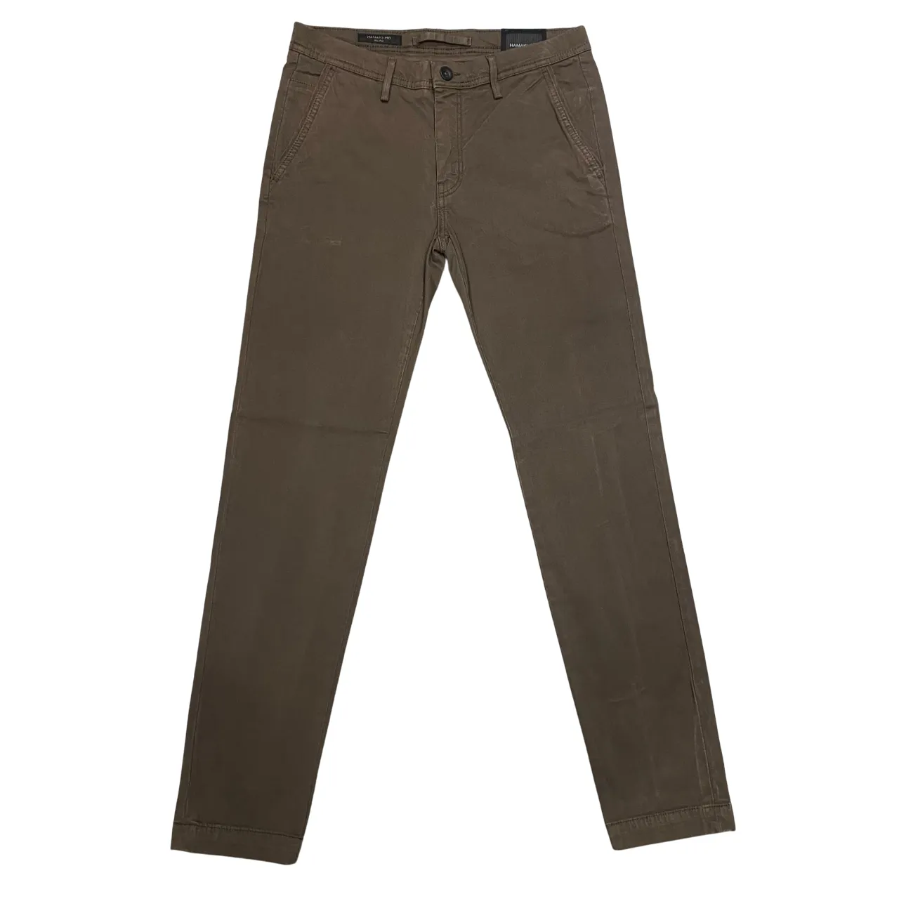 Water Resistant Finish Hamaki-ho pantalone chinos da uomo slim fit con microfantasia quadri PSI1736H moro