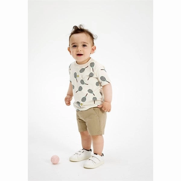 Essential Wear Laser Cut Edges THE NEW Siblings White Swan Tennis AOP Karlo T-shirt