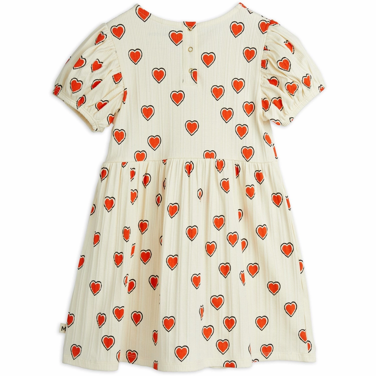 Mini Rodini Offwhite Outlined Hearts AOP Dress Sporty Look
