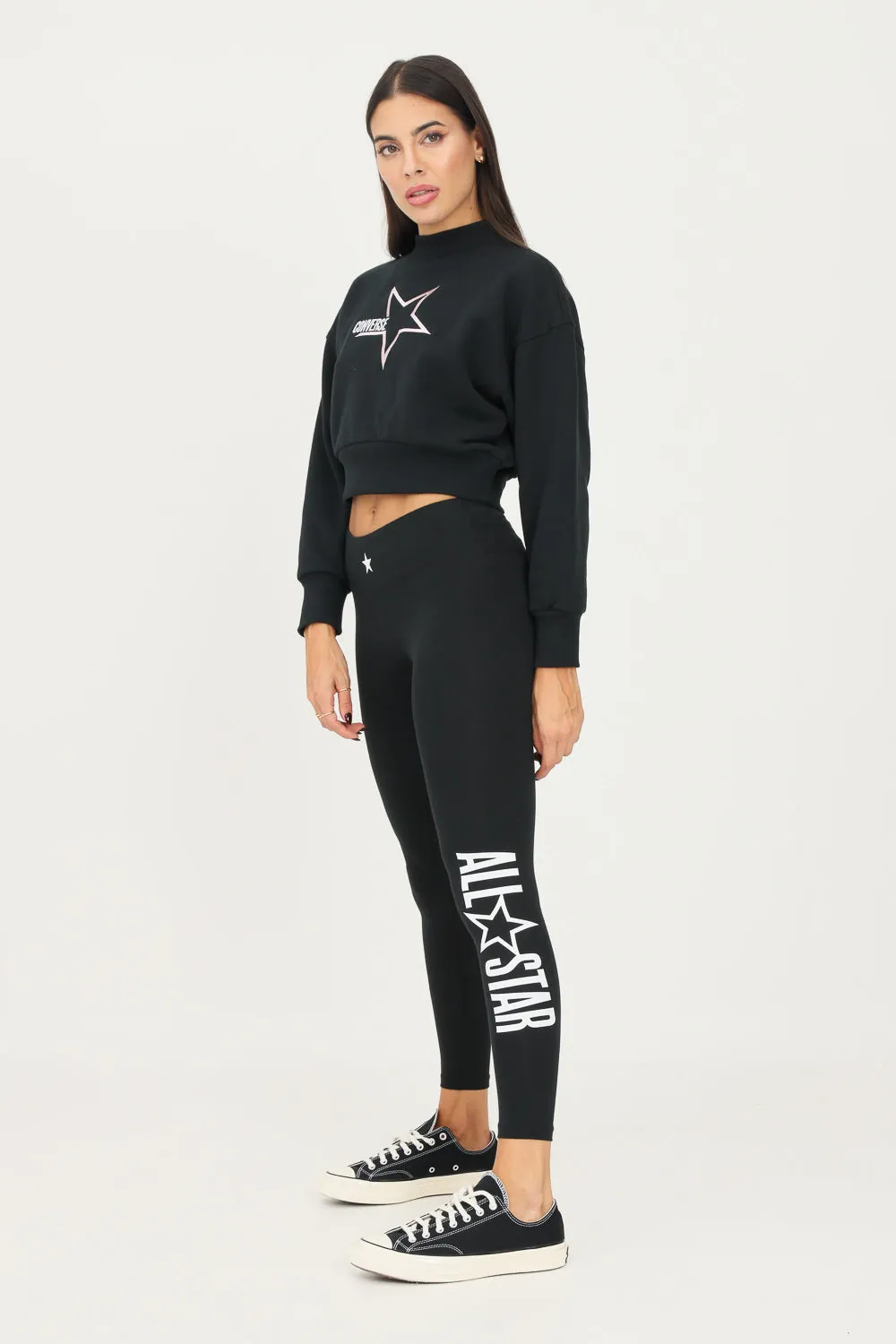 Converse pantalone sportivo da donna Leggings All Star 10023331-A01 nero steaming Exchange