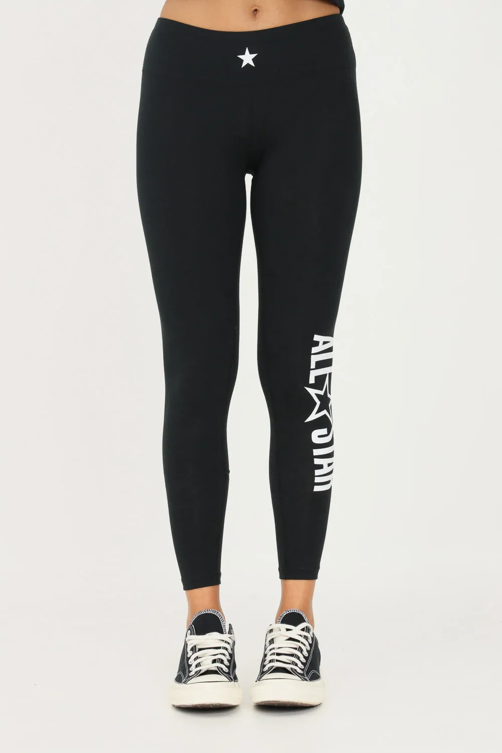 Converse pantalone sportivo da donna Leggings All Star 10023331-A01 nero Flex Fit Pendant