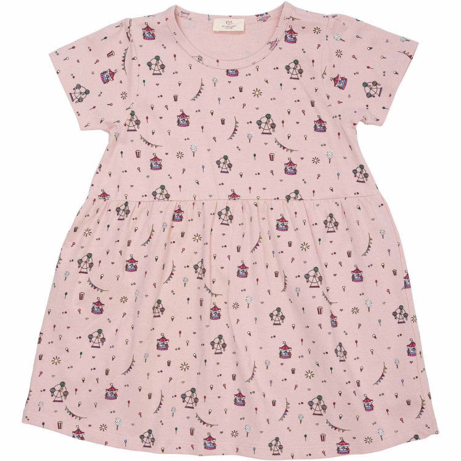 Copenhagen Colors Dusty Rose Tivoli Print Jersey Dress W Print Timeless Comfort Wear