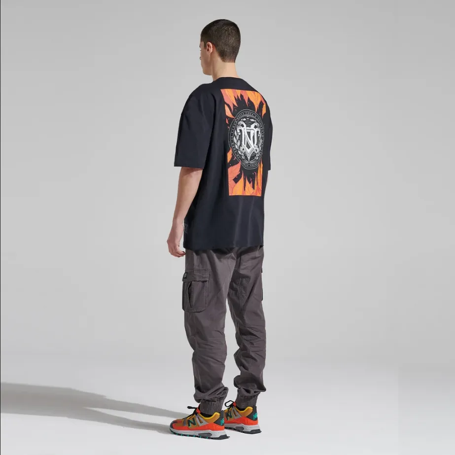 DurableStitching Dolly Noire T-Shirt manica corta Autunno Oversize Tee ts010-tb-01 black