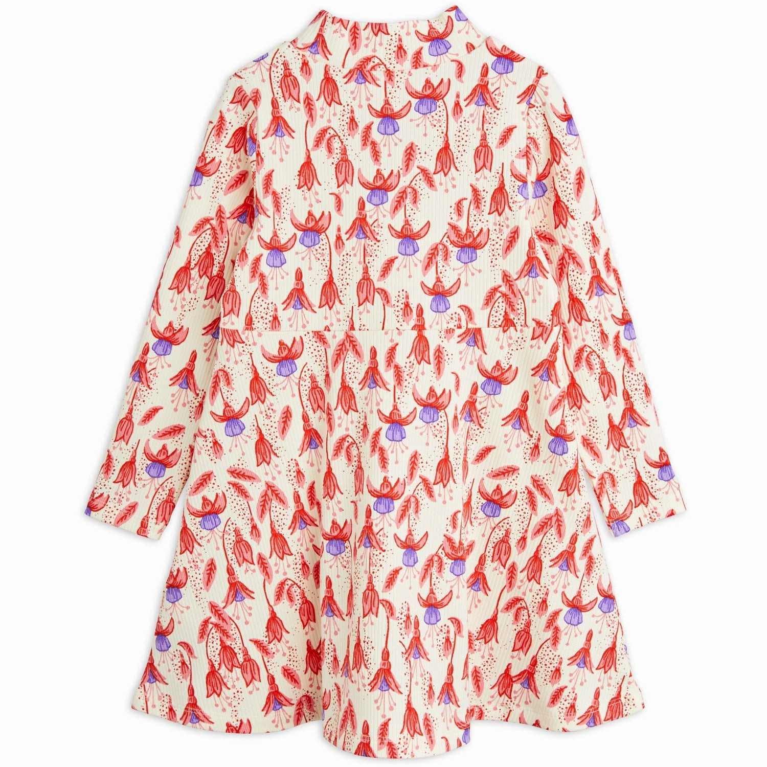 Embroidered-Sleeve Mini Rodini Red Fuchsia Aop Dress