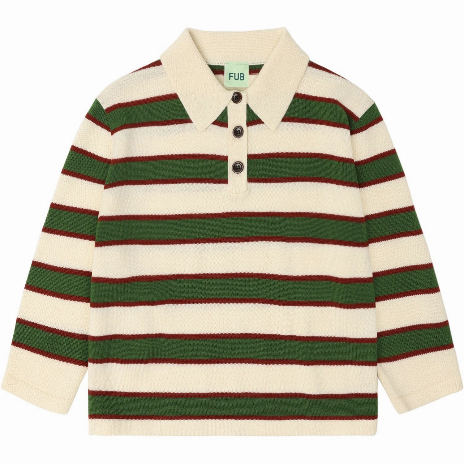 FUB Ecru Striped Polo Layering Staple