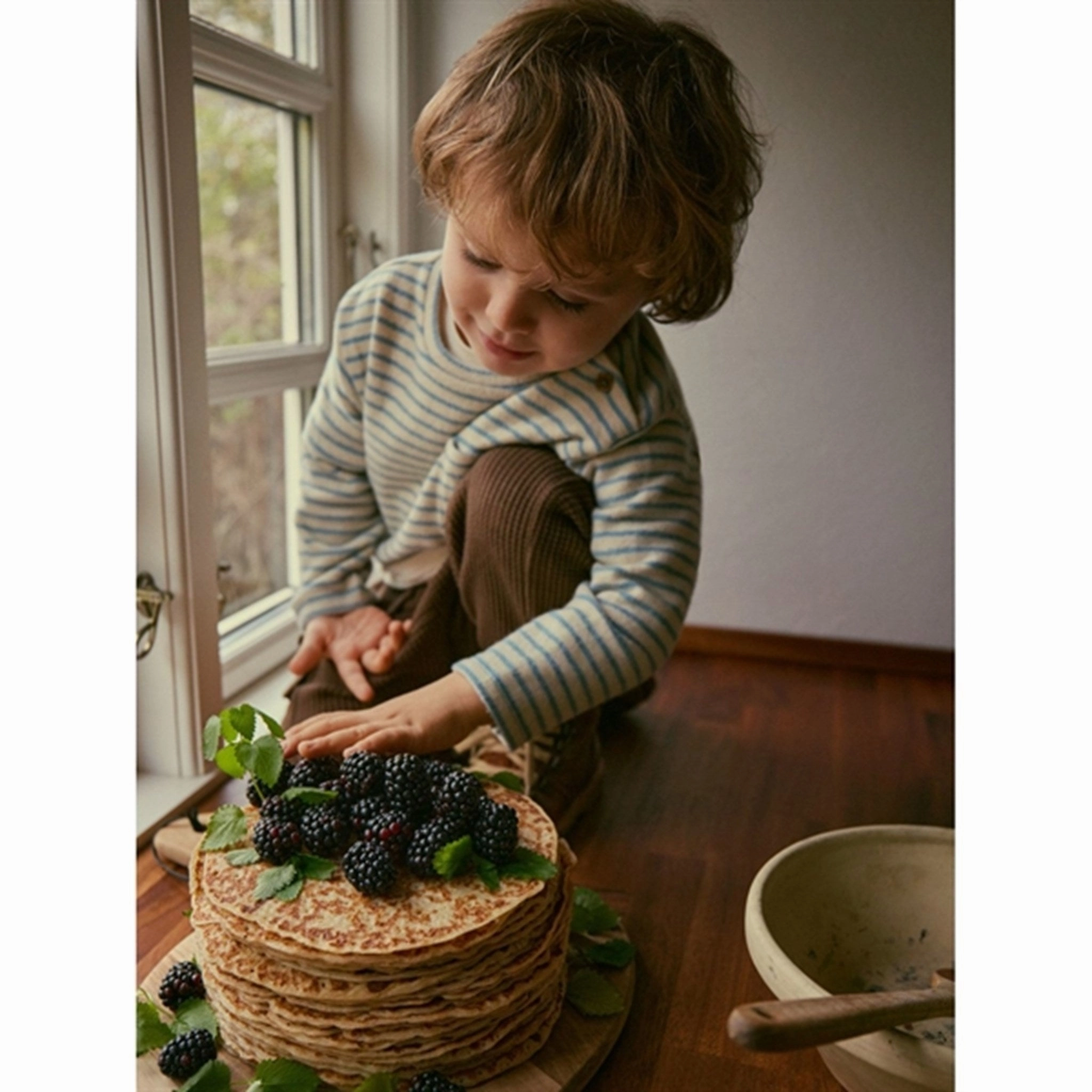 Lil'Atelier Smoke Blue Odo Loose Blouse Rugged Style Non Iron Fabric