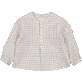 First Date MarMar Fine Linen Summer Check Totoro Shirt