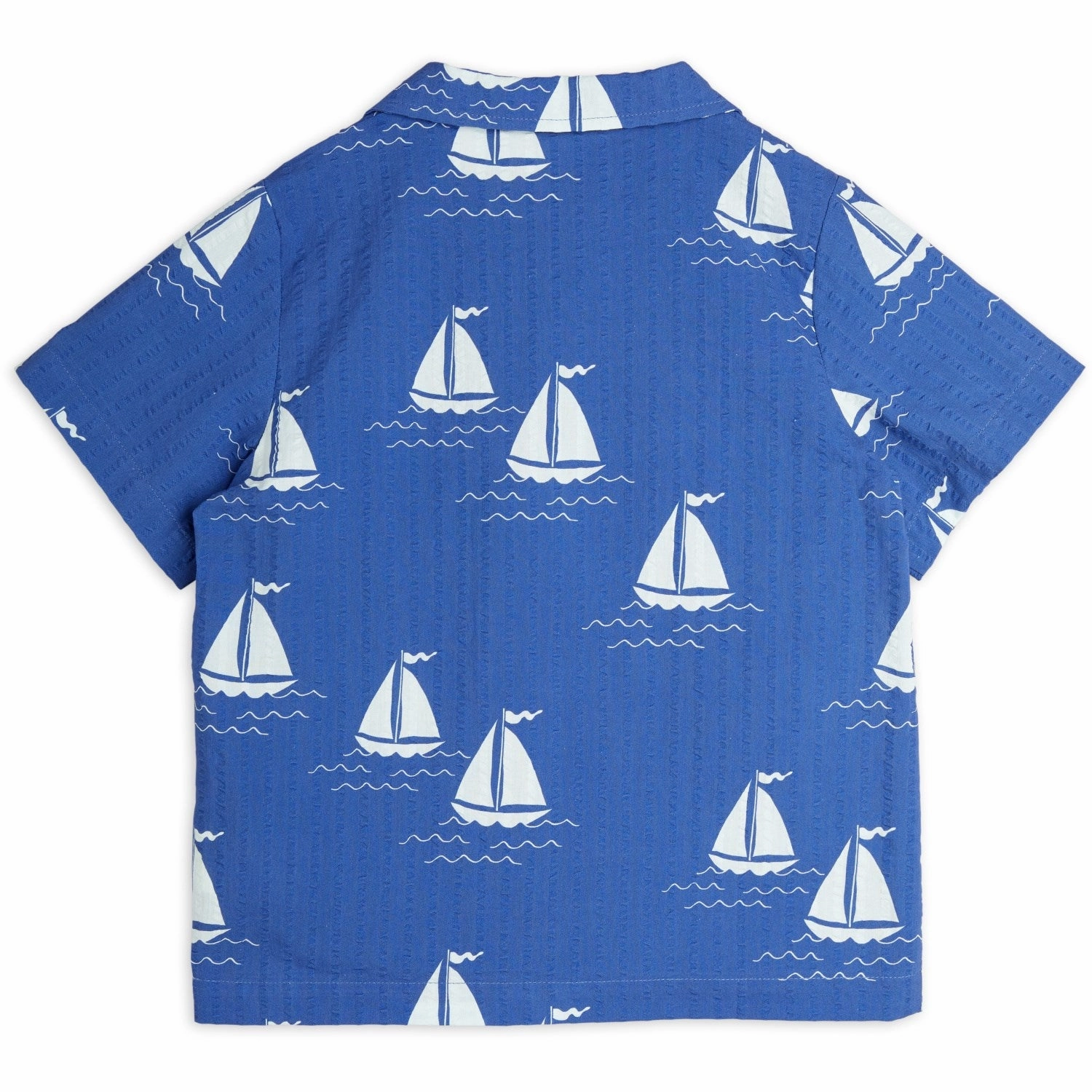 Functional Design Mini Rodini Blue Sailing Boats AOP Woven Shirt