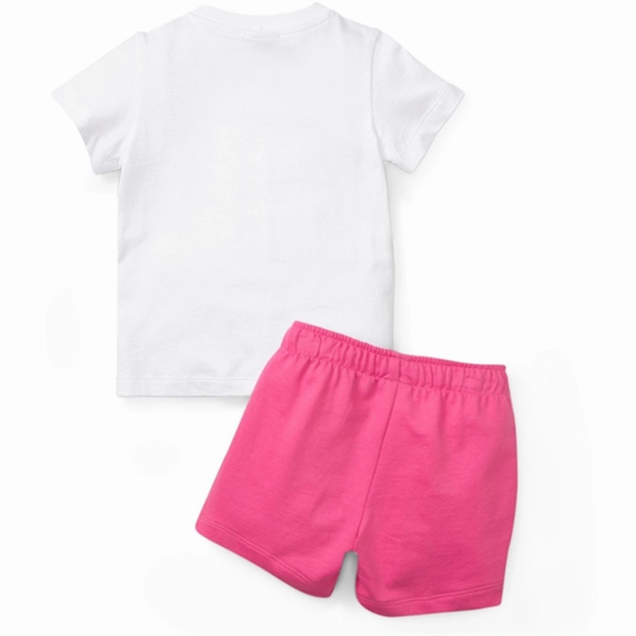 Puma Minicats T-shirt & Shorts Set White-Pearl Pink Abrasion Proof Fabric