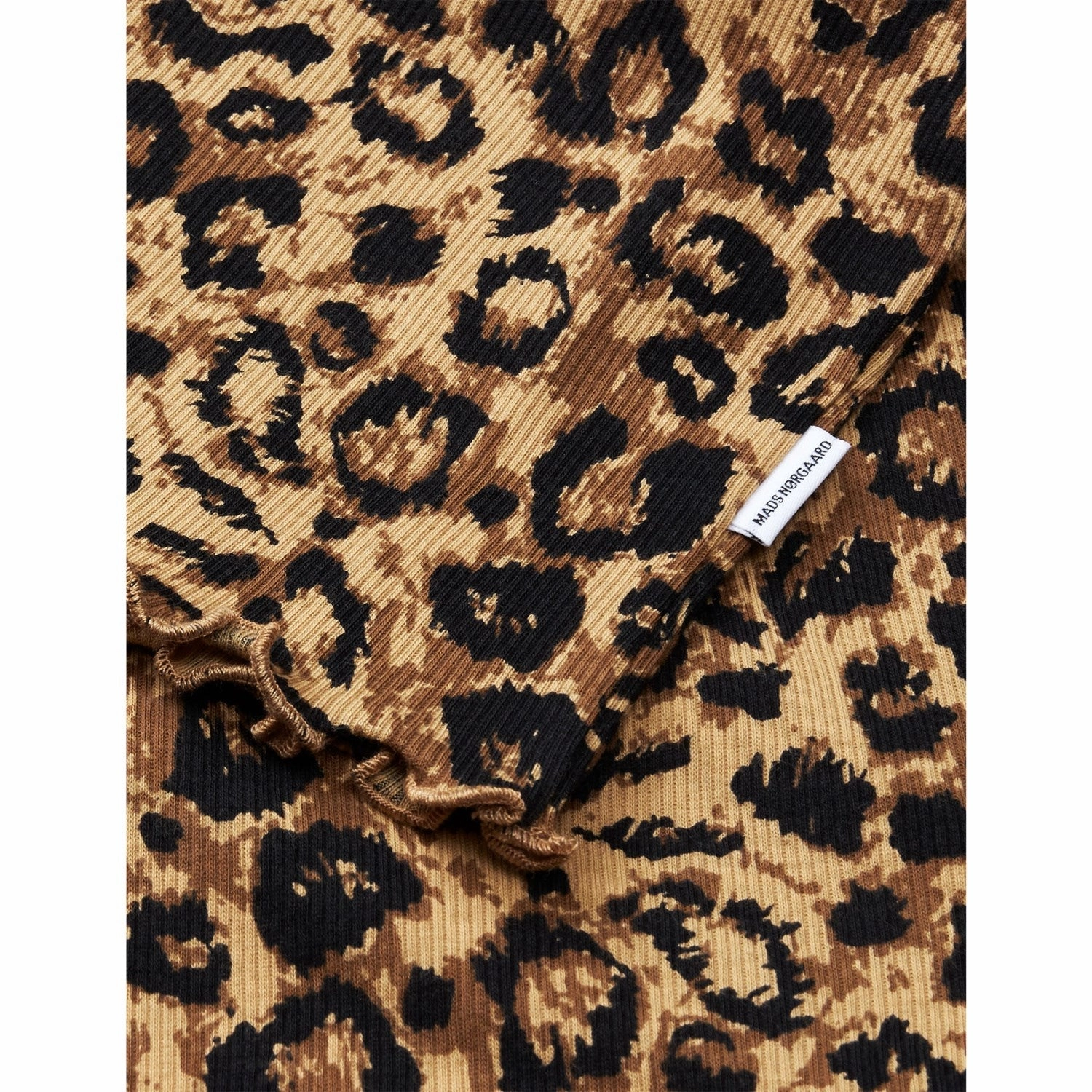 Mads N?rgaard Leopard Aop/Black 2X2 Cotton Aop Tiki Tee Easy to Style