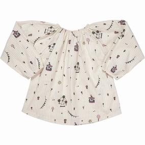 Copenhagen Colors Cream Tivoli Print Printed Tunic W. Ls gender-neutral