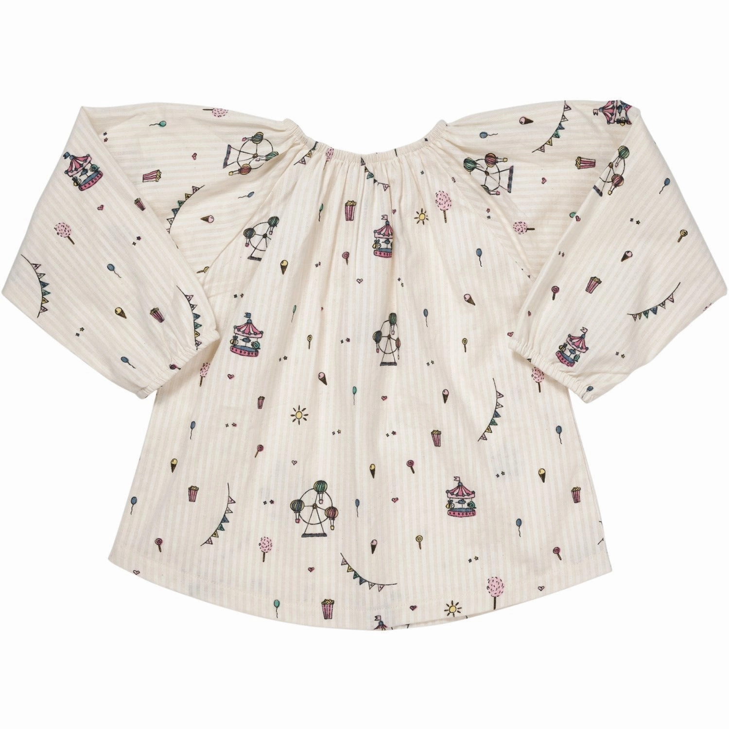 Copenhagen Colors Cream Tivoli Print Printed Tunic W. Ls gender-neutral