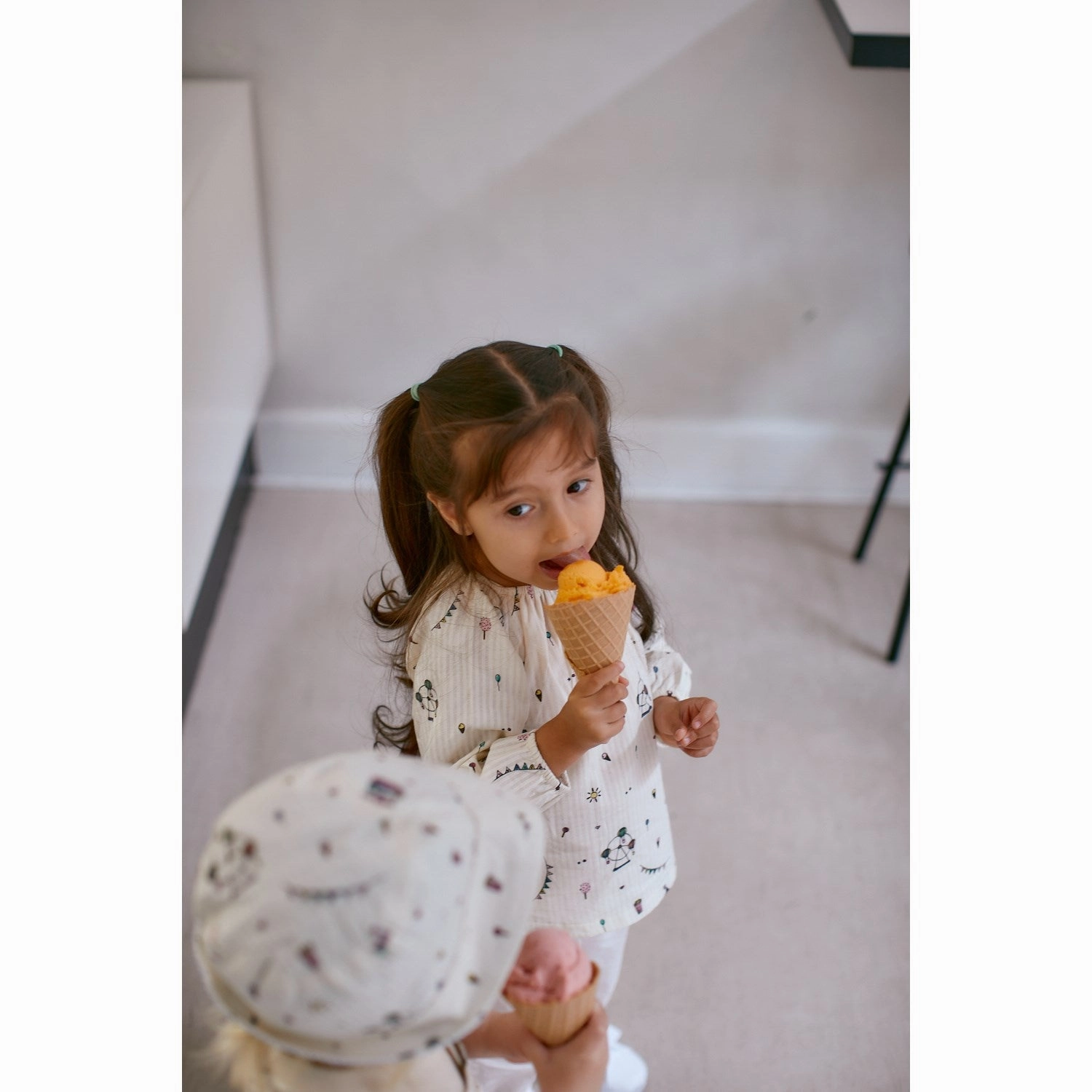 Copenhagen Colors Cream Tivoli Print Printed Tunic W. Ls Indoor Comfort Non Iron Material