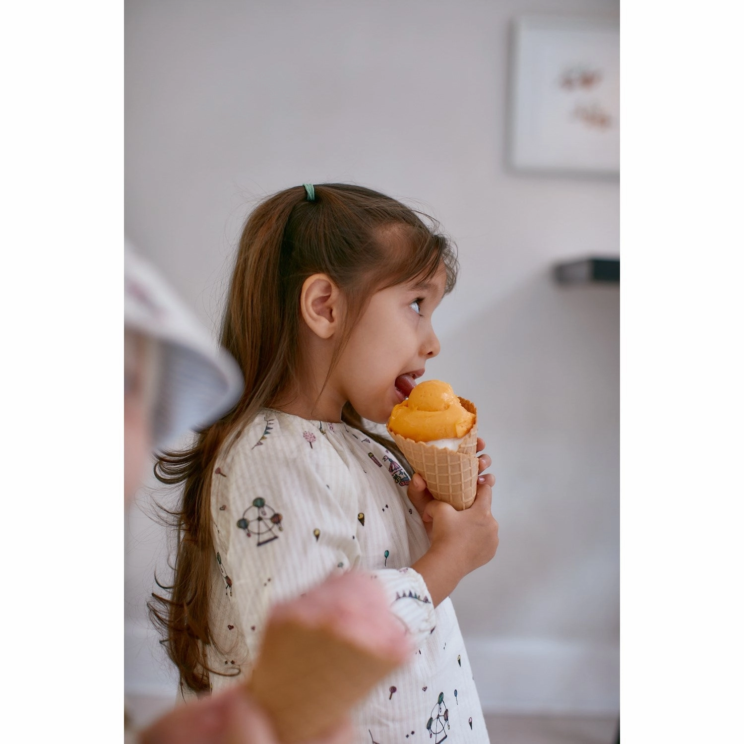 Copenhagen Colors Cream Tivoli Print Printed Tunic W. Ls Geometric Print Pre Shrunk Cotton Blend