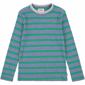 Levi's Long Sleeve Striped Thermal T-Shirt Grey Heather Holiday Gift Autumn Look