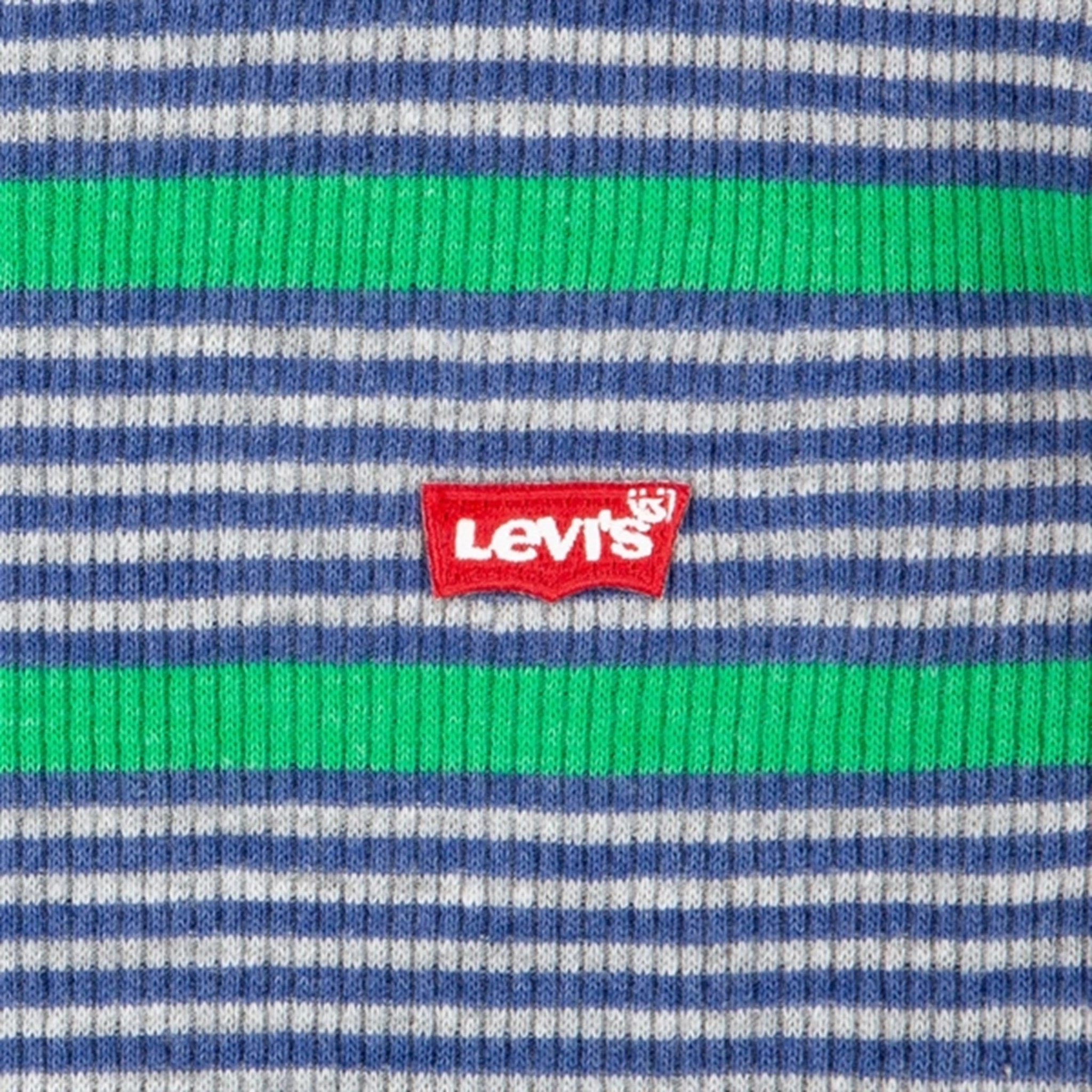 Tailored Silhouette Levi's Long Sleeve Striped Thermal T-Shirt Grey Heather