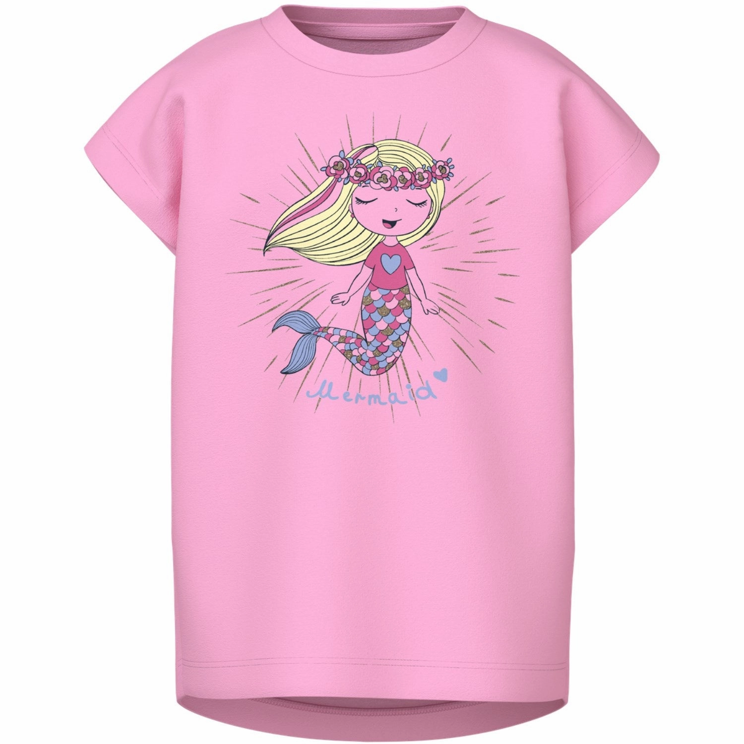 Name It Pink Frosting Mermaid Violet T-Shirt Seam Free Back MoistureWicking Technology