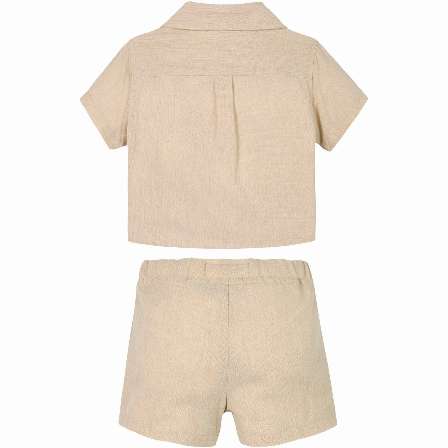 Quick Release Closure Calvin Klein Oyster Gray Soft Linen Shorts Set