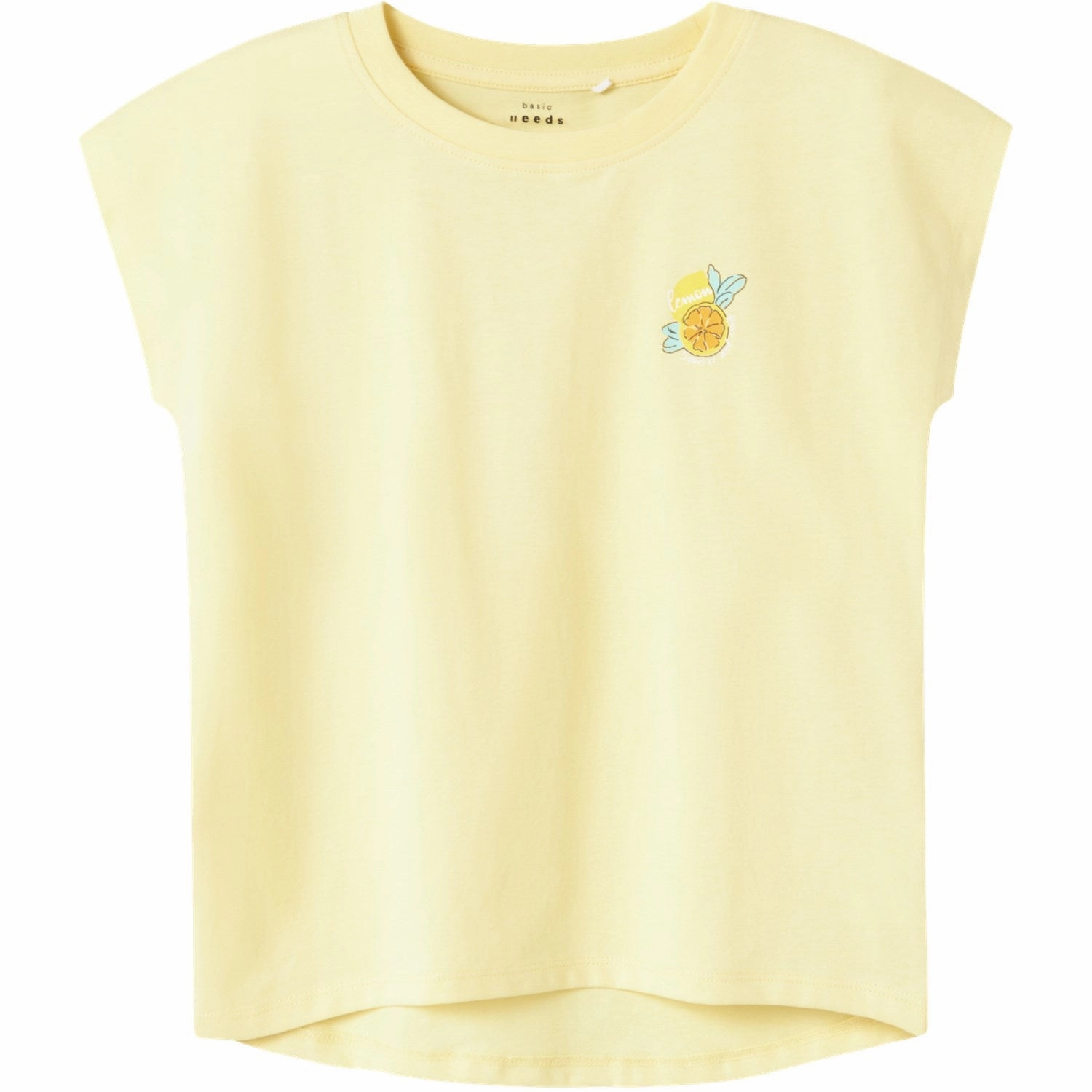 Heather Jersey Material Pocket Reinforcement Name It Lemon Meringue Lemon Varutti Capsl Loose T-Shirt