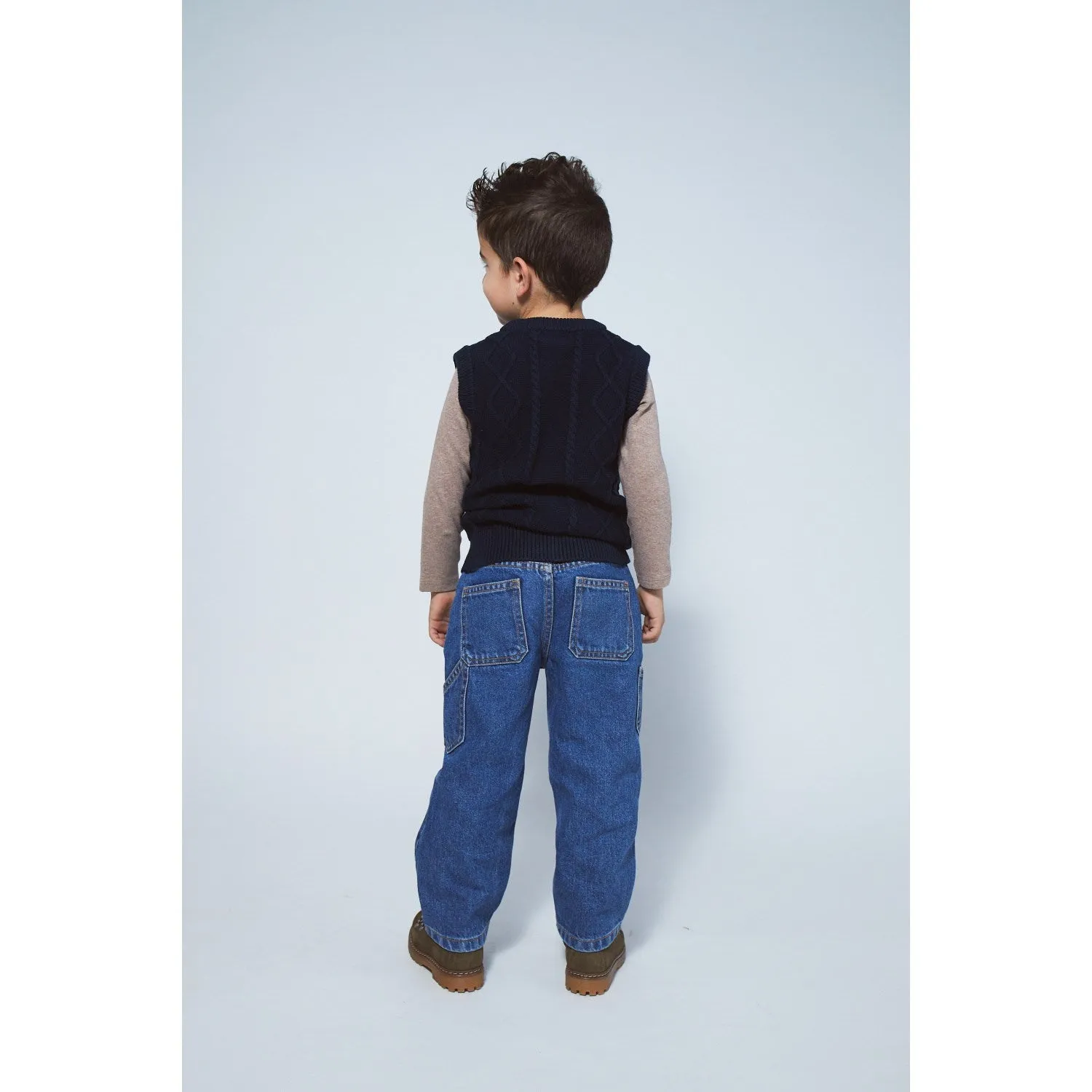 Lightweight Construction Copenhagen Colors Indigo Blue Washed Organic Pocket Jeans Wide Fit