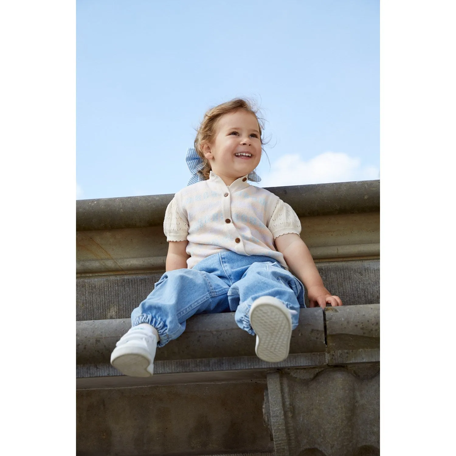 Slim Family Style Daily Wear Softened Texture COPENHAGEN COLORS Lt Blue Indigo Washed Organic Cargo Denim Pants