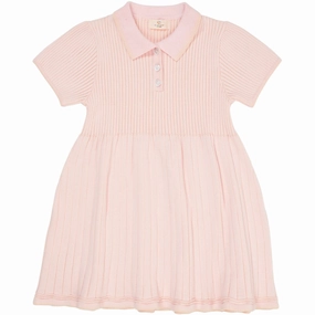 Vibrant patterned dress Light Soft COPENHAGEN COLORS Ballerina/Cream Comb. Rib Polo Knitted Dress