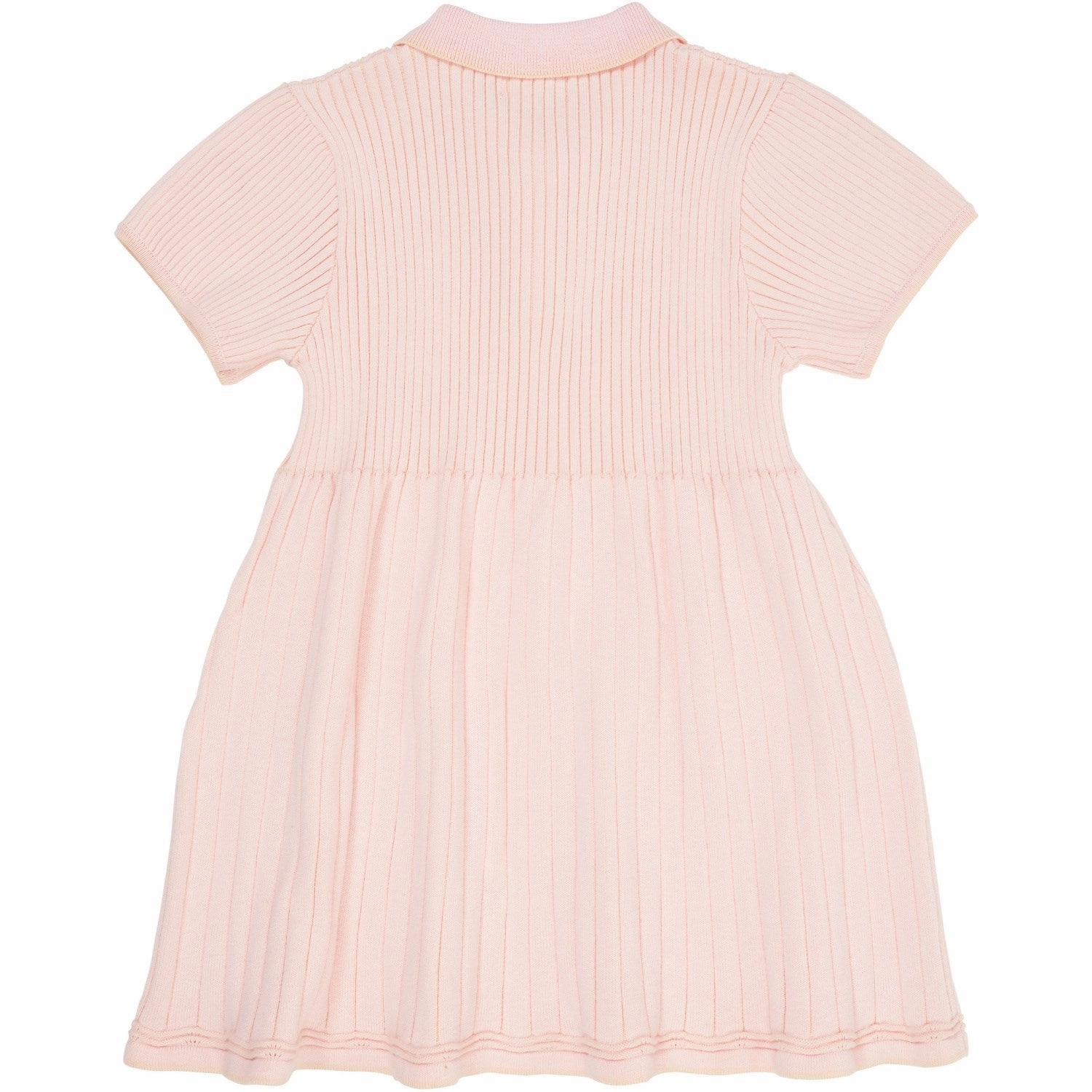 Flowy-Shape COPENHAGEN COLORS Ballerina/Cream Comb. Rib Polo Knitted Dress