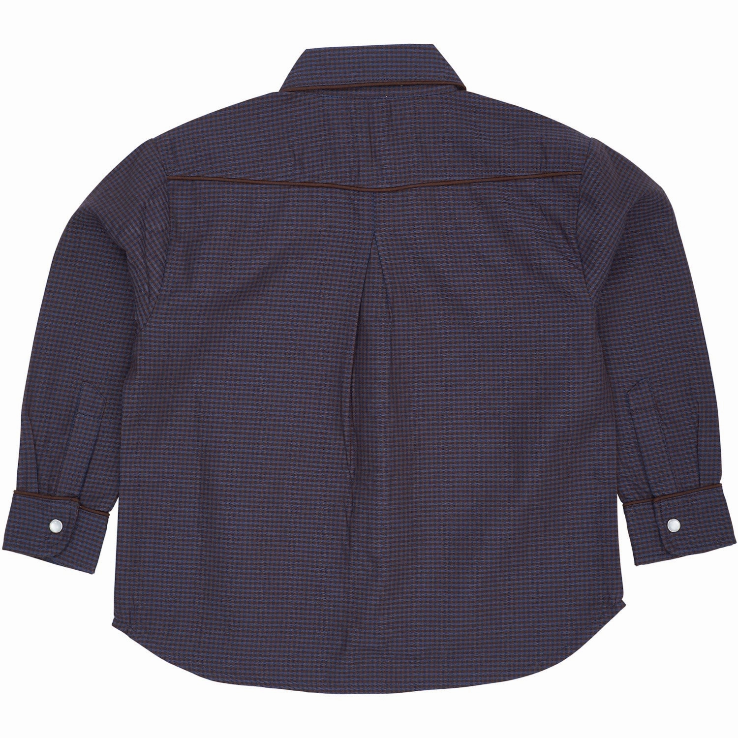 Chic Ensemble Lounge Wear COPENHAGEN COLORS Brown/Blue Check Comb. Checkered Cowboy Shirt