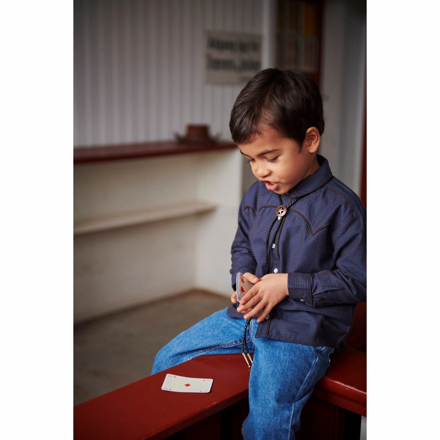 COPENHAGEN COLORS Brown/Blue Check Comb. Checkered Cowboy Shirt Non Static Finish