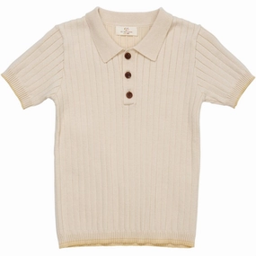 NonRestrictive Shoulder Design Thermoregulating Lining Copenhagen Colors Cream/Pale Yellow Comb. Rib Knit Polo