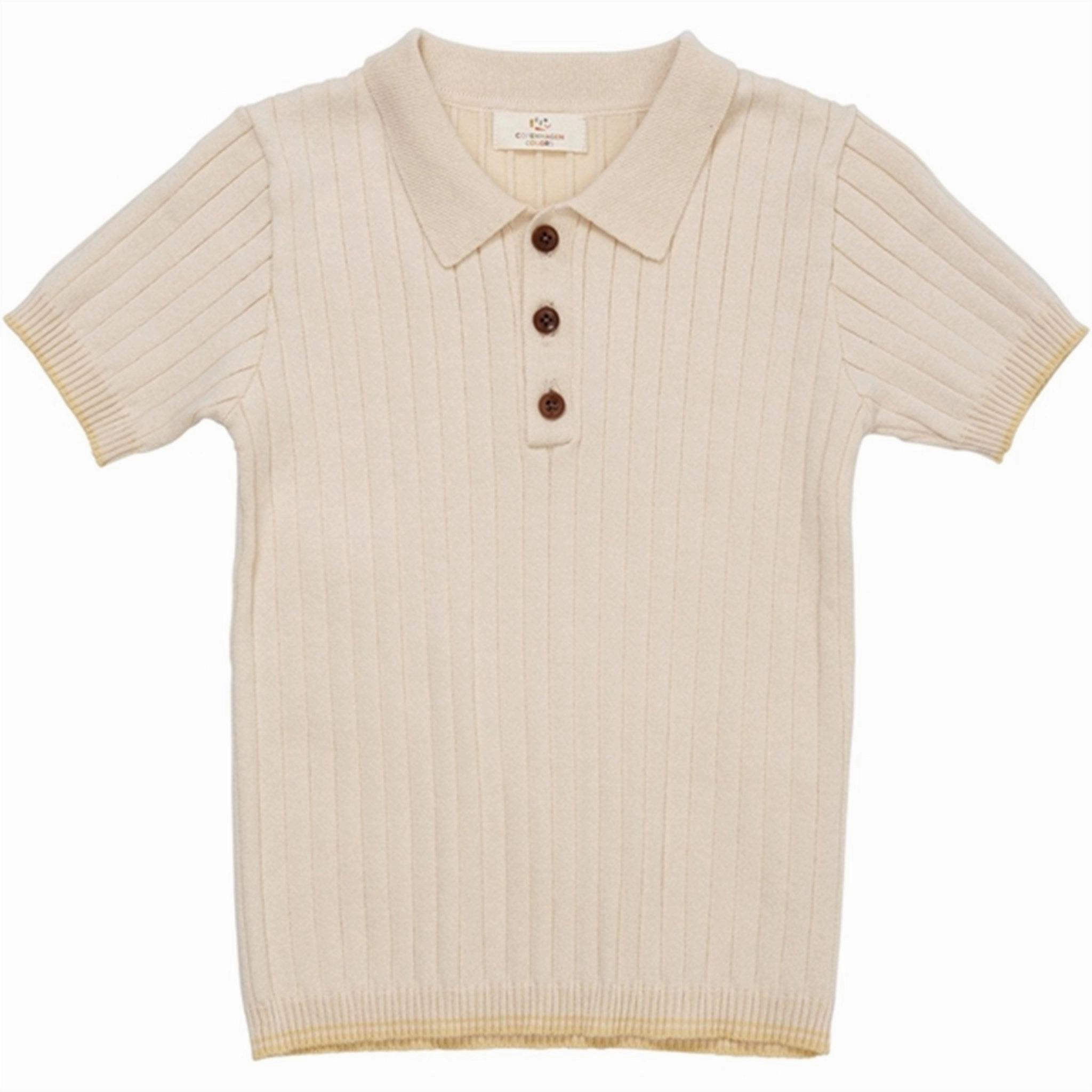 NonRestrictive Shoulder Design Thermoregulating Lining Copenhagen Colors Cream/Pale Yellow Comb. Rib Knit Polo