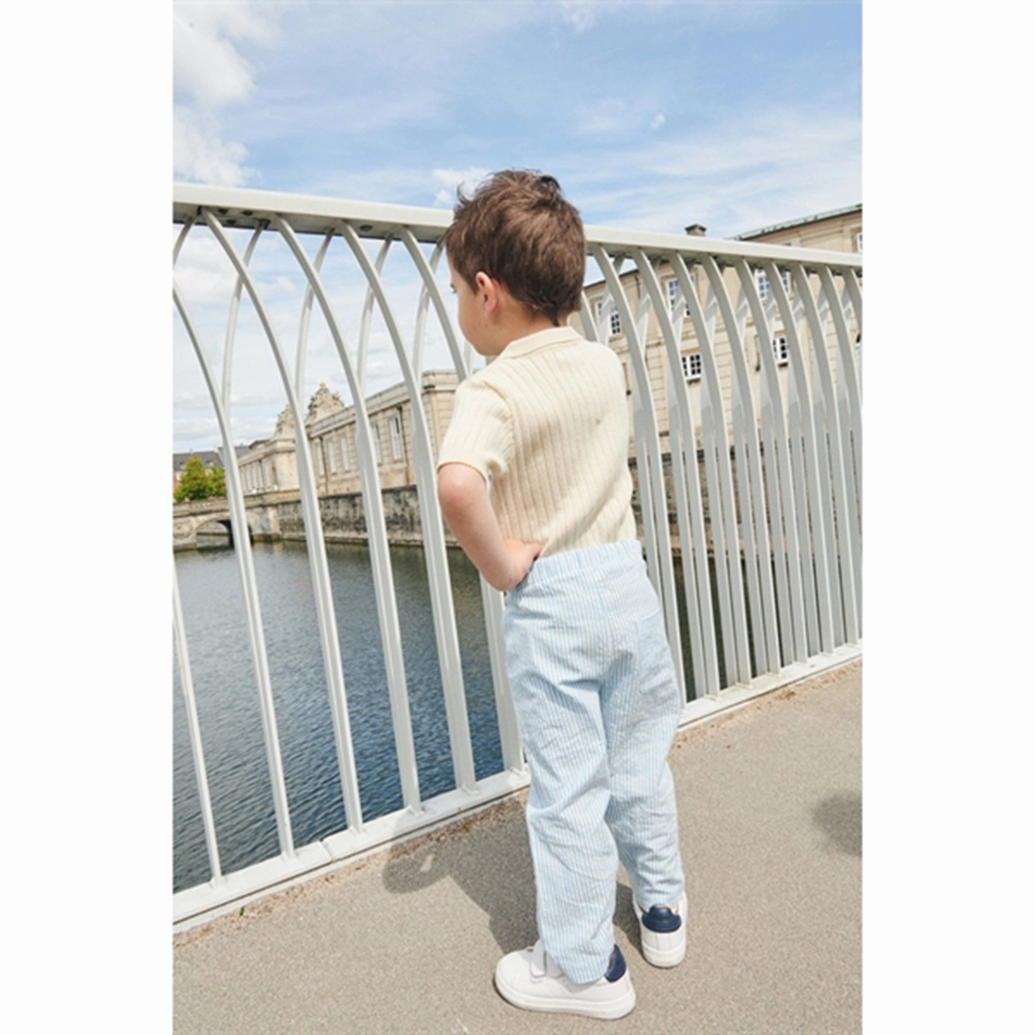 Copenhagen Colors Cream/Pale Yellow Comb. Rib Knit Polo Thermoregulating Fabric