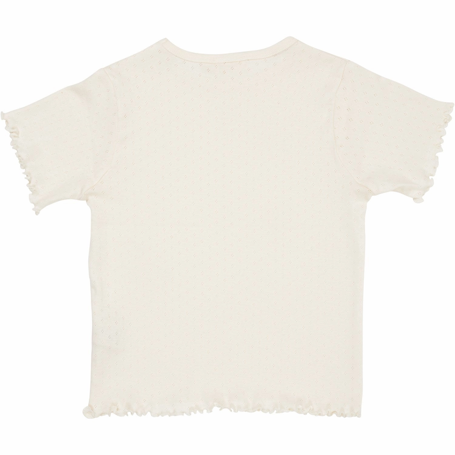 COPENHAGEN COLORS Cream Summer Pointelle T-Shirt Ss WrinkleFreeFabric Comfy Layer