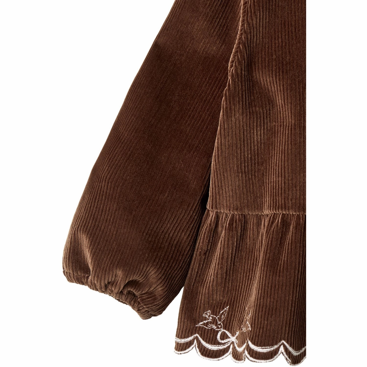 Workwear Approved Conference Appropriate COPENHAGEN COLORS Dk Brown Comb Corduroy Blouse W. Emb.