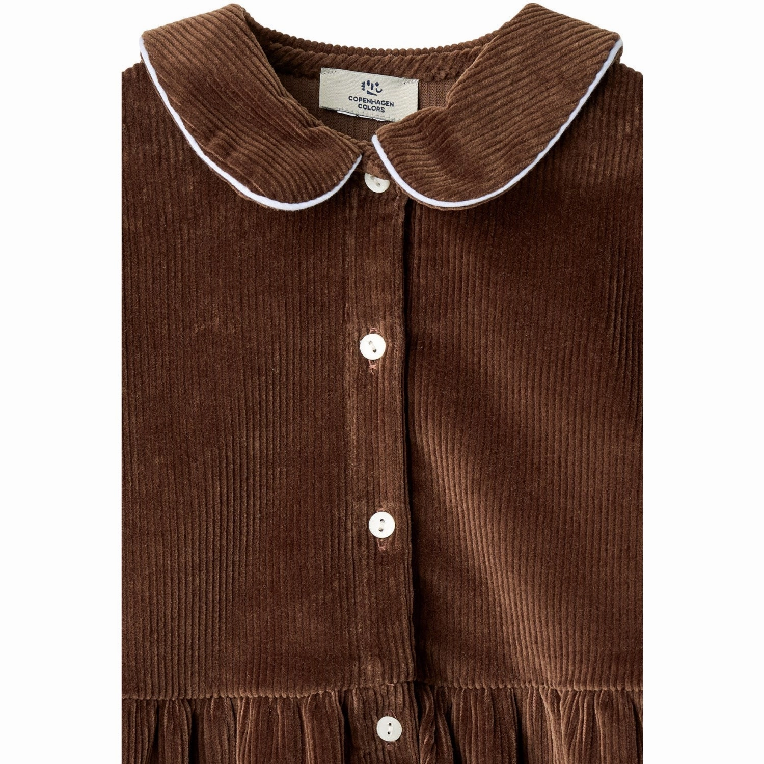 Picnic Outfit COPENHAGEN COLORS Dk Brown Comb Corduroy Blouse W. Emb.