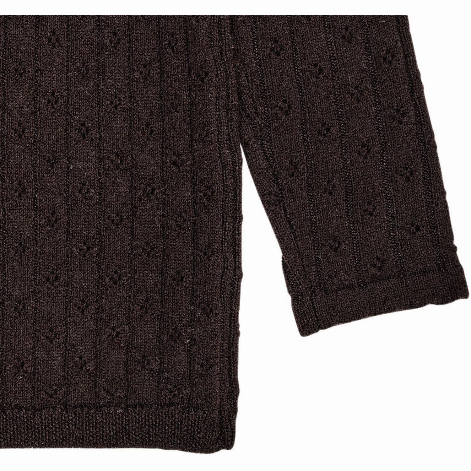 Copenhagen Colors DK Brown Merino Classic Pointelle Blouse Classic Design