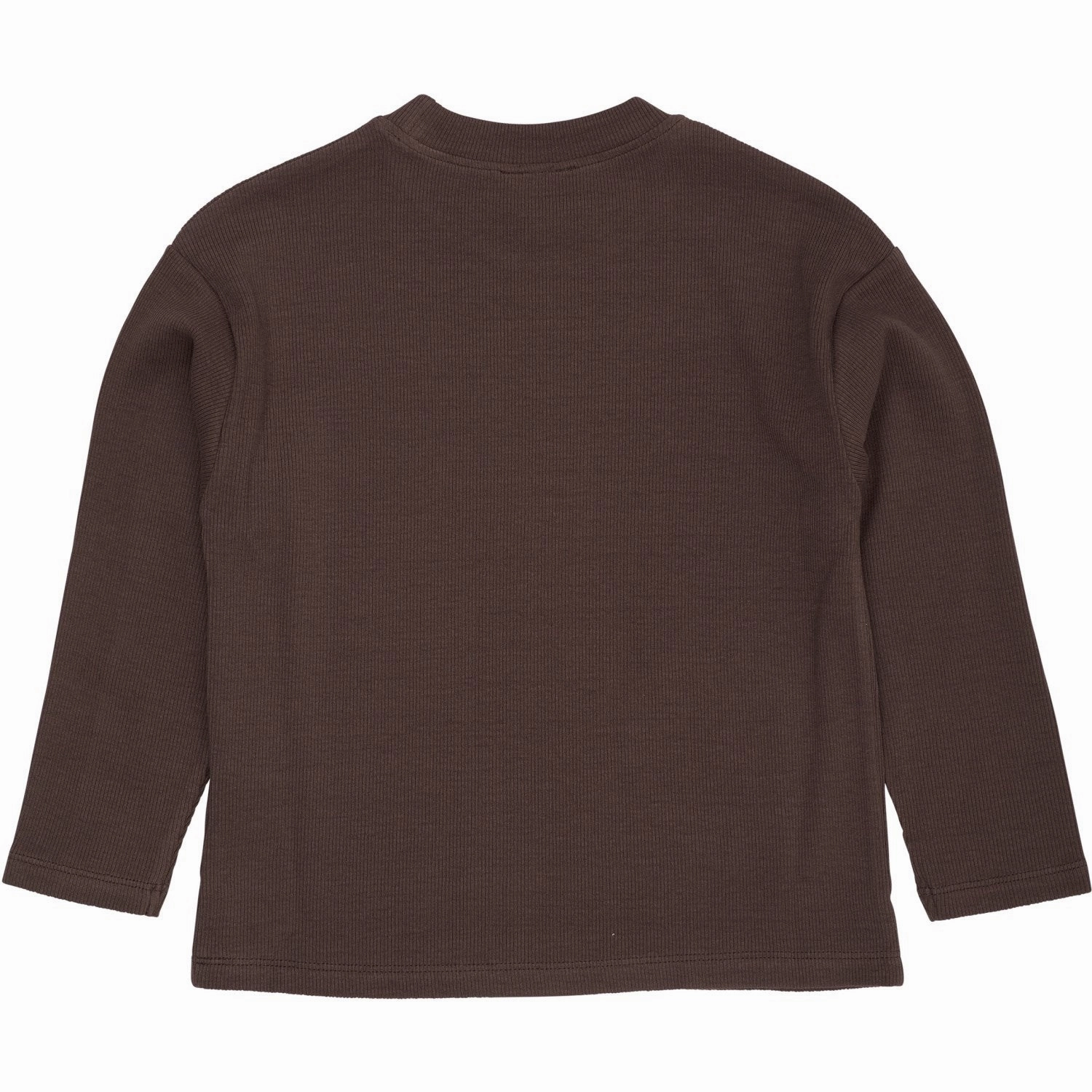 COPENHAGEN COLORS Dk Brown Modal Rib Ls Blouse W. Drop Shoulder Spring Trend