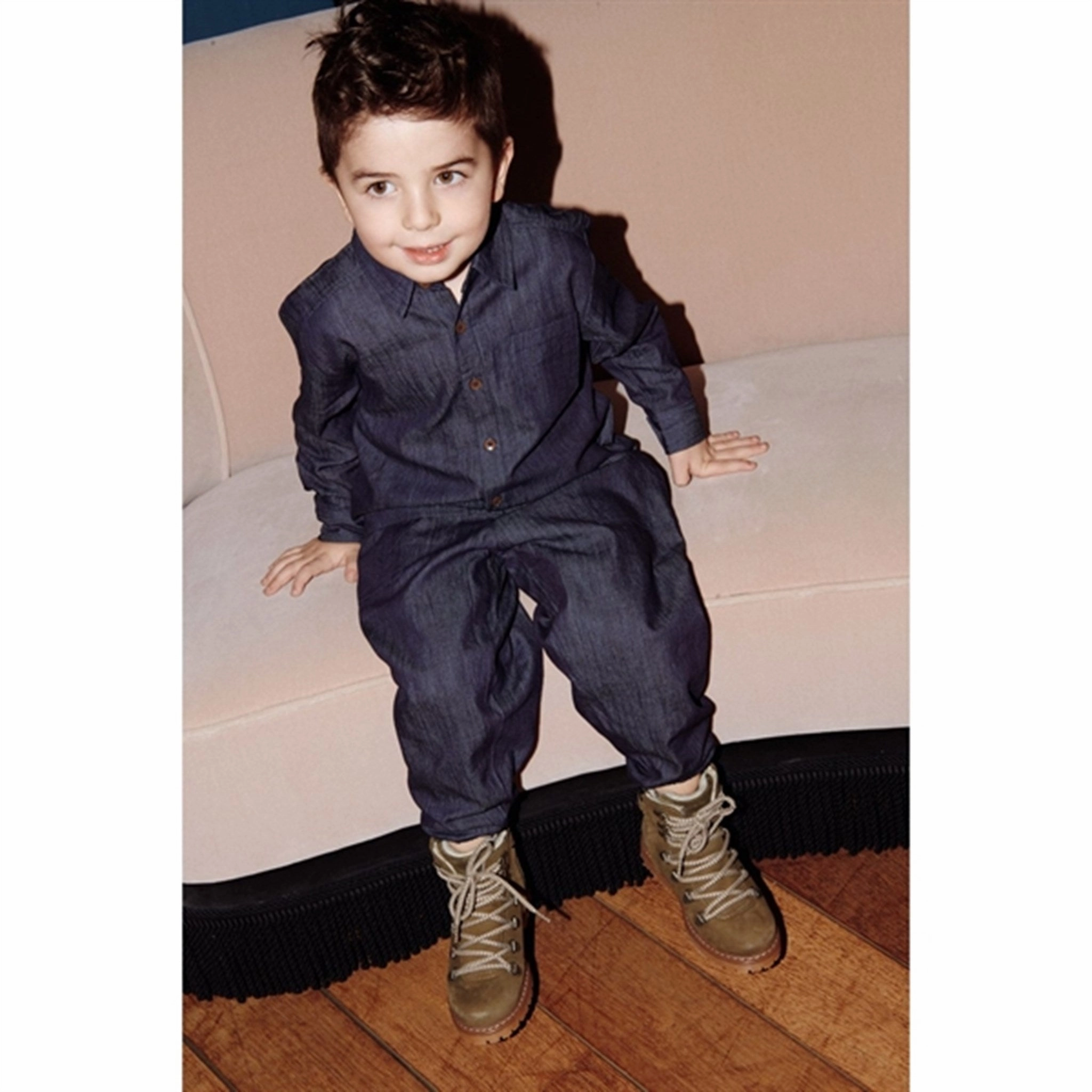 Lace Accent Temperature Regulating Copenhagen Colors Dk Denim Blue Denim Classic Shirt