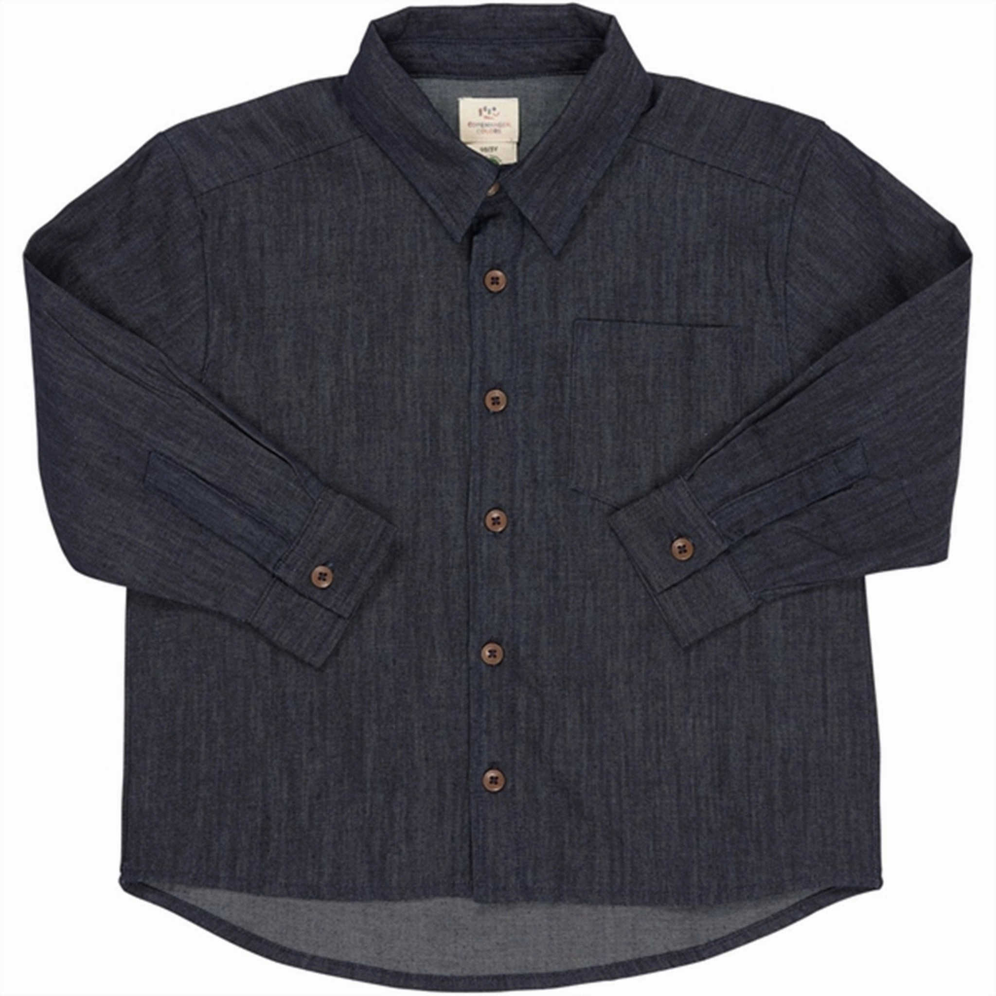 Copenhagen Colors Dk Denim Blue Denim Classic Shirt Solid Hue