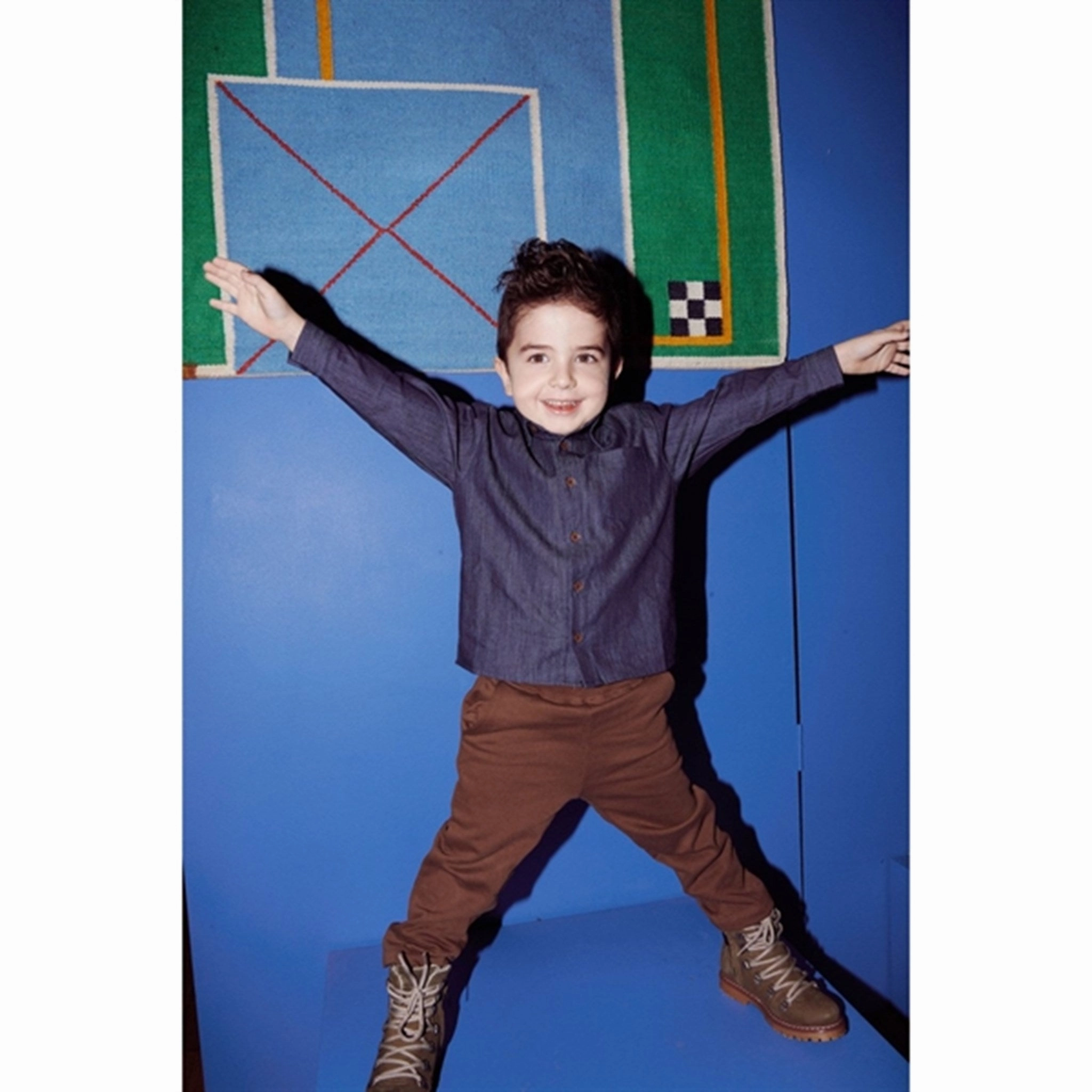 Copenhagen Colors Dk Denim Blue Denim Classic Shirt Mountain Escape Stylish Element