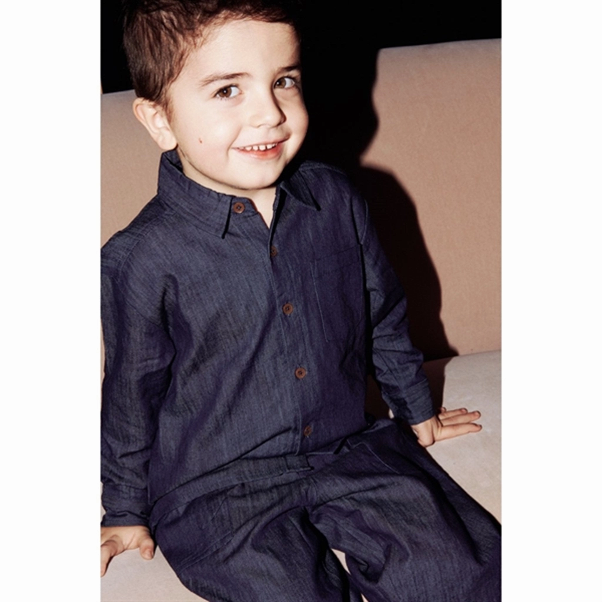 Copenhagen Colors Dk Denim Blue Denim Classic Shirt Ventilated Back Panel Denim Blend