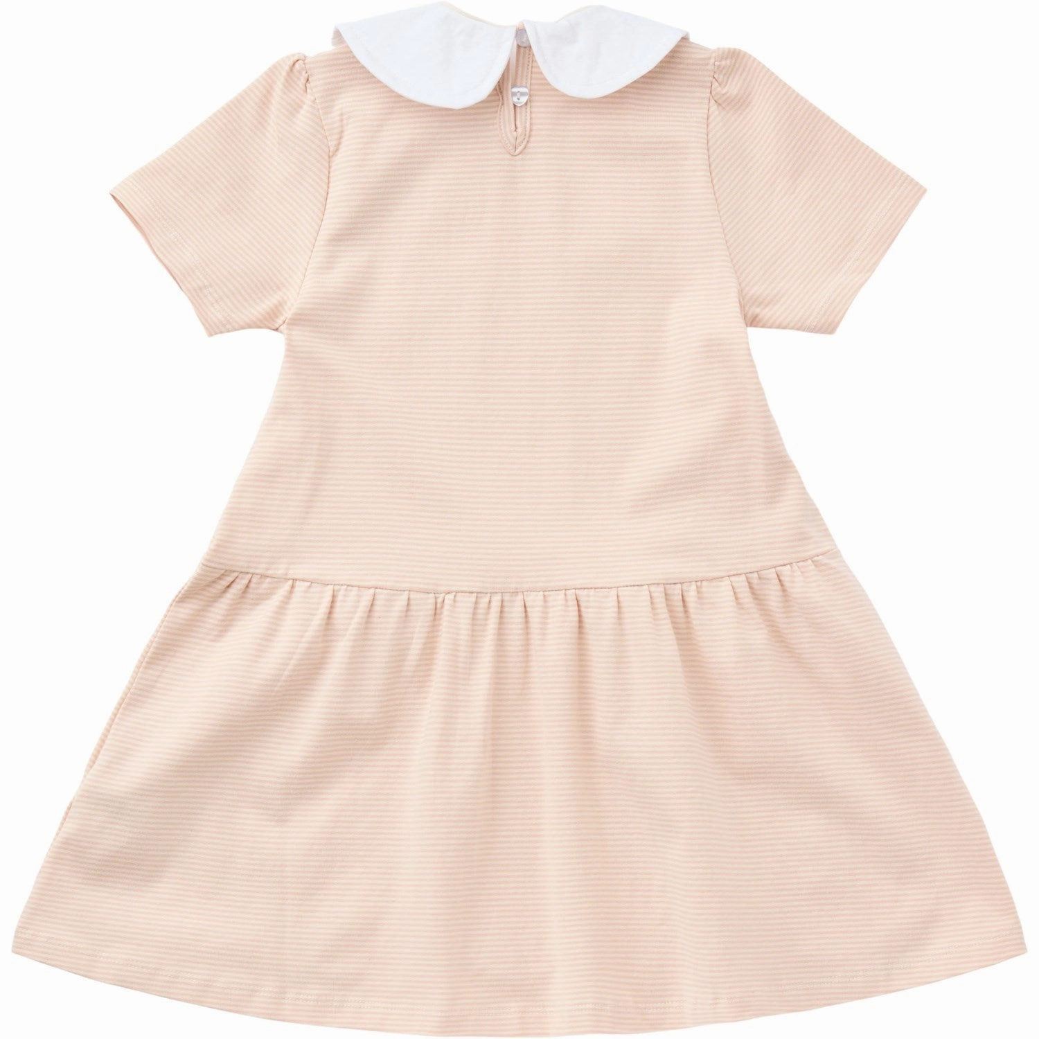 Timeless Fit COPENHAGEN COLORS Dusty Rose/Cream Stripe Striped Dress W. Poplin Collar