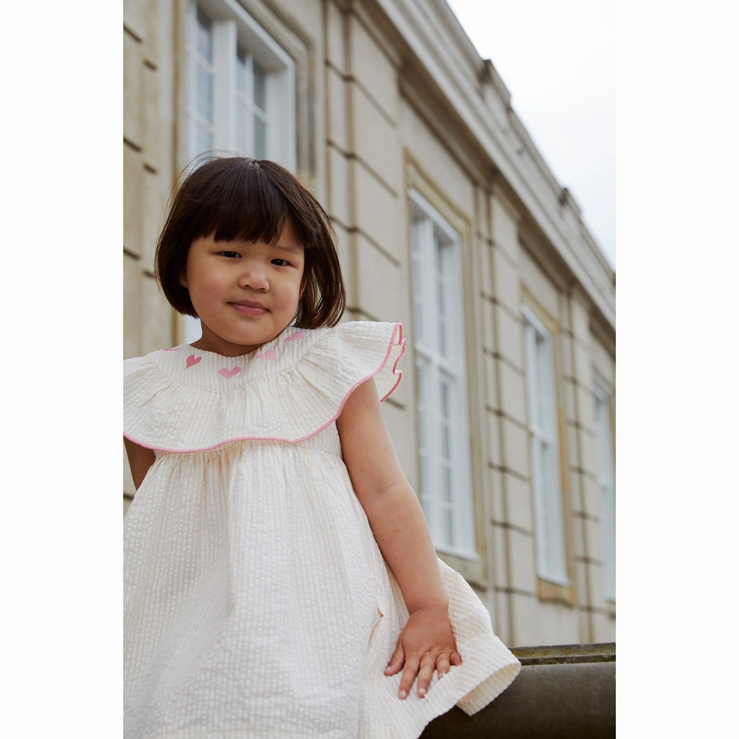 Chain-Detail Contrasting Detail COPENHAGEN COLORS Dusty Rose W Cream Stripe W. Pink Seersucker Dress W. Heart