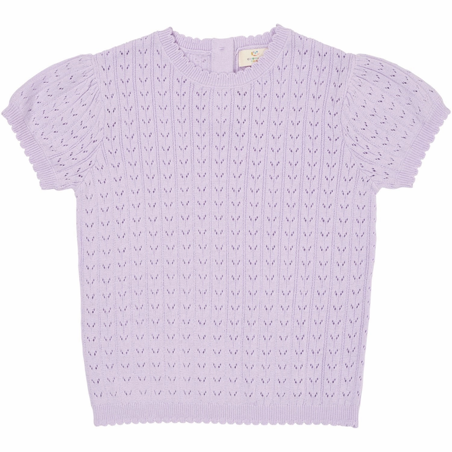 Non Irritating Seams Soft Touch Texture COPENHAGEN COLORS Lavender Knitted Pointelle T-shirt