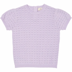 Non Irritating Seams Soft Touch Texture COPENHAGEN COLORS Lavender Knitted Pointelle T-shirt