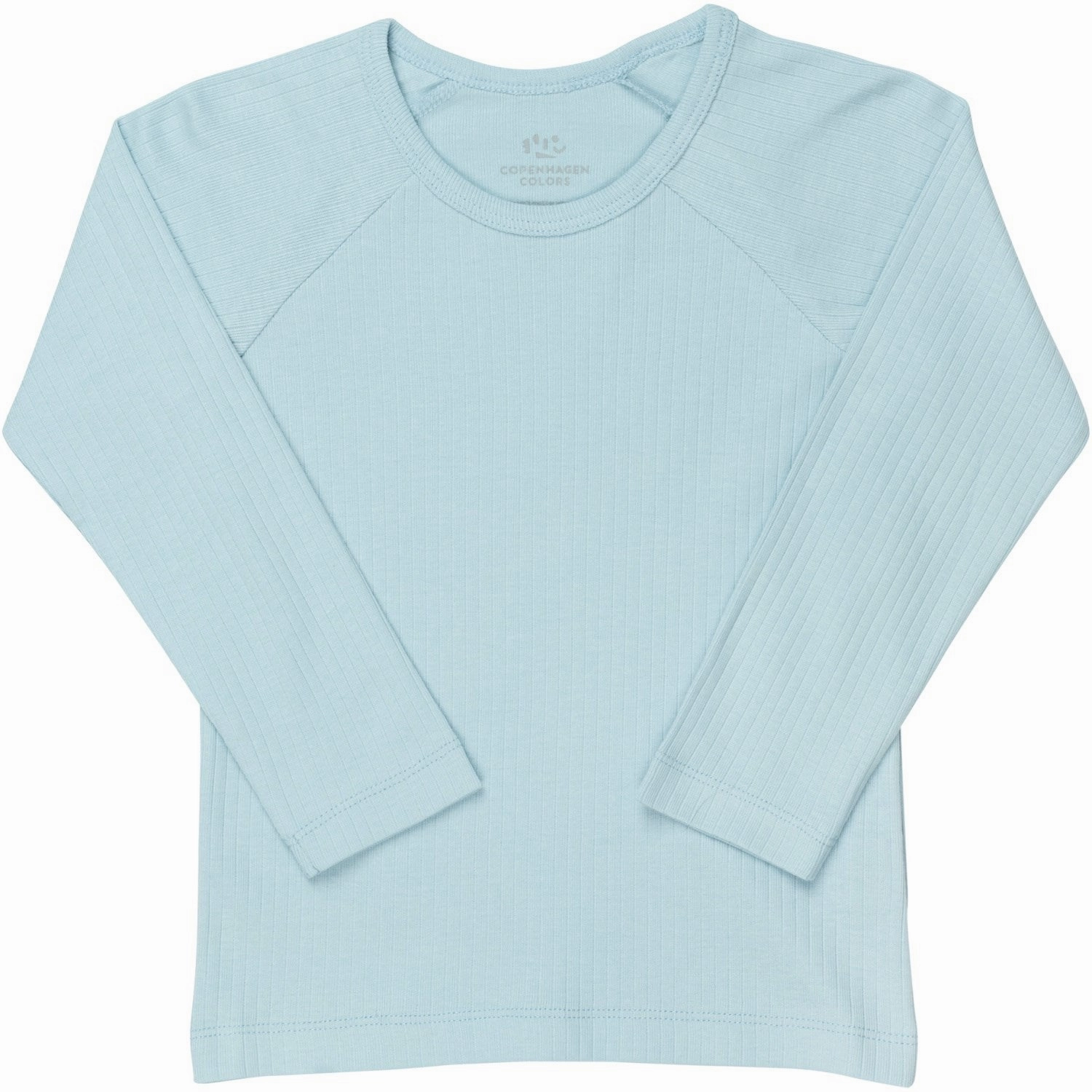 Rooftop Bar COPENHAGEN COLORS Lt. Blue Rib Jersey Classic Longsleeve Blouse
