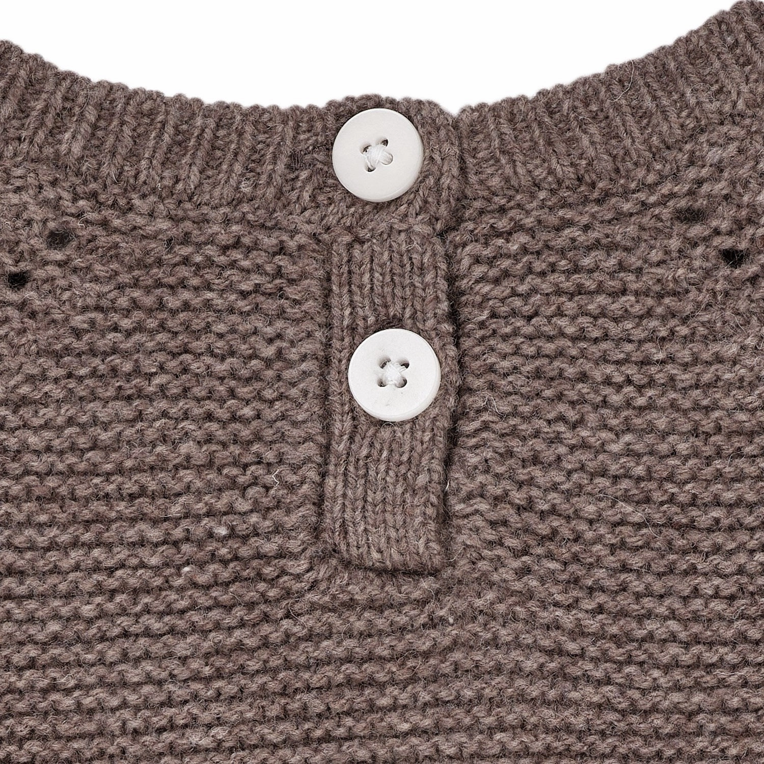 Layered Collar Copenhagen Colors Natural Melange Lambwool Blouse W. Frill & Bow Emb